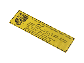 Aufkleber Set Zündzeitpunkt auf 900 U/min. Porsche 911 - 93000651000