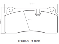Ersatz-Bremsbelag-Kit für Brembo GT Big Brake Kit - 2P19001A, 2P19001A1, 2P19001A2, 2P19001A3, 07B31573, 07.B315.73, 1B1.8016A