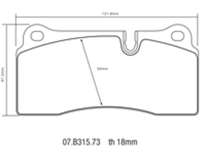 Kit pastiglie freno di ricambio per Brembo GT Big Brake Kit - 2P19001A, 2P19001A1, 2P19001A2, 2P19001A3, 07B31573, 07.B315.73, 1B1.8016A