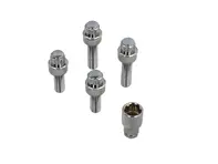 锁定车轮螺栓套件（+7mm/+15mm 更长）。镀铬，适用于保时捷 - 99736198009, PAF009593, 99136105700, WHT006980C, WHT006980A, 9A700698000