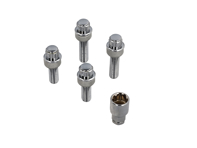 Kit de boulons de roue verrouillables (+7 mm/+15 mm plus longs). Chromé pour Porsche - 99736198009, PAF009593, 99136105700, WHT006980C, WHT006980A, 9A700698000