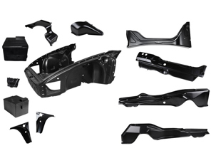 Conjunto de sección frontal de carrocería completo con construcción interior. Porsche 911 68-72 - 1680503810