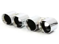 DesignTek Exhaust tail pipes twin round design, Chromed for Porsche 997.2 - 99711115130, 99711135130, 99711198330, 99711199140, 99711115230, 99711198430, 99711198234, 99711198134