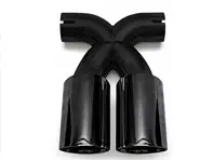 Exhaust Deluxe Dual Style Tail Pipe Black Chrome. Porsche 987.2 Boxster / Cayman - 98711125730, 98711125831, 98711198130, 98711125860