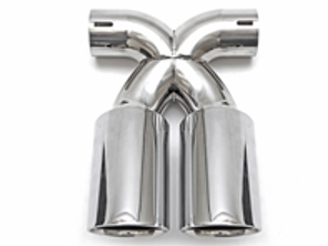 Terminale di scarico cromato lucido. Porsche 981 Boxster Spyder / 981 Cayman GT4 - 98111136160, 98111136161