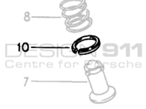Rondelle inférieure de base de miroir de porte. Porsche 964 / 993 / 928 / 968 - 96573134500