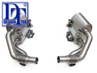 Scatole di scarico sportivo secondario DesignTek per Porsche 991.1 - 126343-01, 99111132101, 99111132103, 99111132501, 99111132503, 99111132502, 99111132201, 99111132203, 99111132601, 99111132603, 99111132602