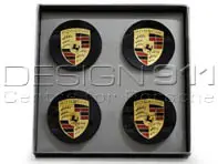Copricerchi con stemma colorato per Porsche 718 Boxster / Cayman (Set di 4) - 00004460727, 00004460520