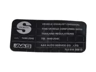 Sticker exhaust gas. Porsche 955 Cayenne / 957 Cayenne - 95500610800