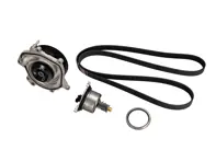带壳体、皮带和恒温器套件的水泵。适用于保时捷 991.2 Carrera / 992.1 Carrera / 2S / 4S / turbo / 992.2 Carrera 2 - 9A712168800, 0PB121688, 9A110655900, 9A110622603, 9A110622602, 9A712111000, 0PB121110A, 0PB903137A, 9A110221800, 0PB903137G, 0PB121010D, 0PB121010, 0PB121010A, 9A210603974, 9A210603973, 9A210603972, 9A210603971, 9A210603970