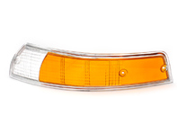 Indicator lens Front with CHROME Rim. Porsche 911 1967-74 - 91163194301, 91163194401, 1695401680, 1695401670, P14963S, P14963D