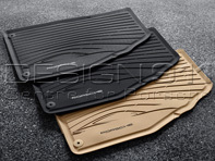 Rubber floor mats. Porsche 981 Boxster / Cayman 981C / 991 (911) 2012>> / 718 Boxster  / 718 Cayman RHD - Right hand drive - 98104480042, 981044800444H0, 98104480044OP1