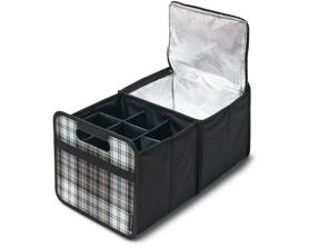 Original Porsche Foldable Luggage compartment box with inserts - in Heritage Design - Turbo 50 tartan - 00004400142, 00004400152