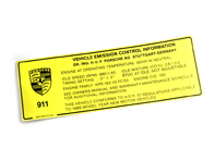 Sticker, motorspecificatie. Porsche 911 Carrera 89 (AUS) - 93000651345