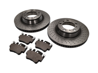HINTERE Bremsbeläge und Bremsscheibenpaket. Porsche 996C4S / 996 Turbo - 99635294903, 99635240500, 99635240501, 99635240502, 99635240X02BRE, 99635240X02, 99635294904BRE, 99635294904, 90026904701, 99906705009, 99635195901
