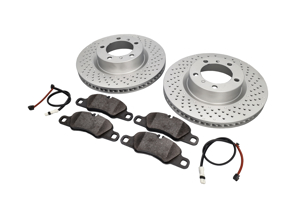 FRONT Brake Pads And Brake Disc Package. Porsche 981 - 90026904701, 99906705009, 98135140101, 98135140201, 99735193806, 99160916500