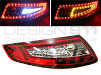 Indicatore di direzione posteriore trasparente/rosso con lampadine a LED per Porsche 997 - 99763100095