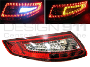 Indicatore di direzione posteriore trasparente/rosso con lampadine a LED per Porsche 997 - 99763100095