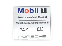 Decalcomania filtro aria MOBIL 1, ARGENTO. Porsche 993 (1995-1998) - 7PP010786T, 99300654401