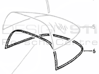 Junta de luna de cristal Targa trasera. Porsche 964 Targa - 96454505240, 96454505241