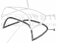 后部 Targa 玻璃屏幕密封条。保时捷 964 Targa - 96454505240, 96454505241