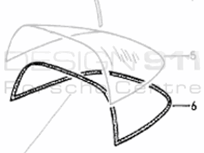 Guarnizione del parabrezza in vetro Targa posteriore. Porsche 964 targa - 96454505240, 96454505241
