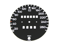 Esfera del velocímetro en negro 911 G Conversión de 74-84 MPH a KMH - 91164151700