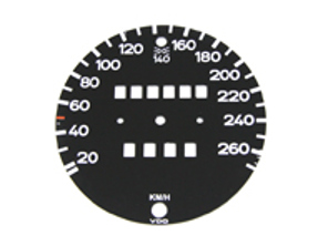 Tacho Zifferblatt schwarz 911 G 74-84 MPH auf KMH Umbau - 91164151700
