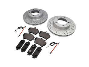 FRONT Brake Pads and Brake Disc Package Porsche 987 Boxster / 987C Cayman by SHW - 98735140101, 98735140201, 98735193903, 98735108801, 99761275500, 99761275701
