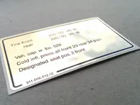 Aufkleber Reifendruck. Porsche 911 SC (1978 - 1980) USA - 91100651212