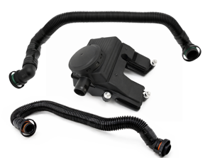 Olie-/luchtscheider en slangenset. Porsche 958 Cayenne S 4.8L 2011-18 / 970 Panamera 4.8L 2010-18 - 94810713522, 94810724720, 94810724520