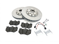 Brake disc rotor & brake pads kit Front, 380x38mm. Porsche Cayenne 955 Turbo S / 957 Turbo / 957 Turbo S (OE No 95535140161 and 95535140261) - 95535140160, 95535140161, 958615301, 95535140260, 95535140261, 958615302, 95535193950, 95535193951, 95535193952, 95561236551, 95561236550, 95561236552, 95535195950, PAF910282 - PFL47517, PFR47518