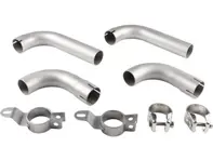 Exhaust Pipe and Clamp, Stainless Steel. Porsche 356B / 356C - 61611100660, 92.303S, 92.303, 92303, 92303S, 1620701510, 1620704910, 61611100660, 61611122103, 61611122303, 61611102500, 61611125501 - 1620704910