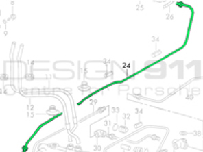 Tubo flexible de freno de la pinza delantera a la bomba de freno, derecha. Porsche 911 68-76 LHD - 90135562001, 90135562002, 90135562000, 9013556200Y