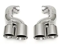 Exhaust Tail Pipes Deluxe Quad Style in Polished Chrome. Porsche Cayenne 957 TURBO / TURBO S - 95511125150, 95511125250, 95511125171, 95511125271