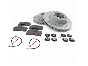 Brake disc rotors & pads kit Front. Porsche 964 TURBO 3.6L (OE No 96535104500 and 96535104600) - 96535104500, 96535104600, 99335194904