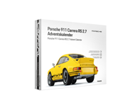 Porsche 911 Carrera RS 2.7 en maqueta a escala 1:24 en amarillo, Calendario de Adviento