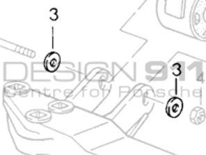 Arandela del perno de cabeza hexagonal del soporte del cojinete de la transmisión. Porsche 964 C4 / 993 C4 / 993 C4S / 993 Turbo MANUAL - 99902519502