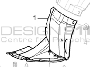 Parasassi passaruota anteriore - Parte anteriore. Porsche 996 GT3 2003>> - 99650412491, 99650412391, 99650412492, 99650412392