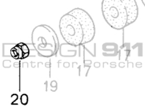 Kontermutter der Getriebehalterung. Porsche 993 C2/RS - 90091003109, 90091003101