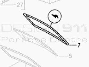 后挡风玻璃密封条。保时捷 993 轿跑车 - 99354522502