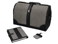 Klassisches Pepita-Reisetaschen-, Dokumentenhalter- und Schlüsseletui-Set für alle Porsche-Besitzer