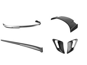 Kit aerodinamico RS per il carico aerodinamico. Porsche 997.1Turbo - P997.10.7002, P997.10.1020, P997.20.2020, P997.10.3020, P997.10.2025