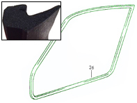 Guarnizione porta, tipo a battente. Porsche 911 1965-73 144" Coupé - 91153109501, 91153109502 - 9372E, 1685700400