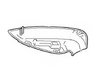 Door mirror cover, Lower part. Porsche 970 Panamera RHD - 97073171901, 97073172001