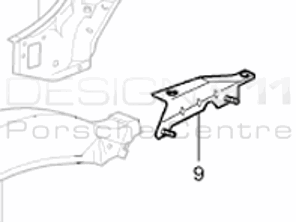 Rear Inner Wing Bracket. Porsche 996 1998-05 - 99650221901GRV, 99650222001GRV