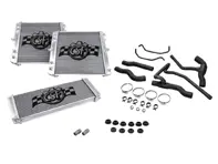 Radiador de aluminio para líquido refrigerante de agua y mangueras JUEGO DE 3. Porsche 996 C2 / C4 TIPTRONIC / 996 GT3 / 986 Boxster S - 99610613151, 99610613150, 99610613251, 99610613181, 99610613281, 99610603751, 99610603752 - 7044, 7057