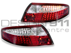 Bloc clignotant arrière Transparent/Rouge avec ampoules LED pour Porsche 996 - 99663148500, 99763148600, 99663148602, 99663148502, 99663143301, 99663143401, 99663143303, 99663143403