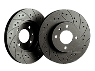 Black Diamond CROSS DRILLED & GROOVED Performance Brake Discs REAR. Porsche 964 / 944 / 968 - KBD 469, KBD469