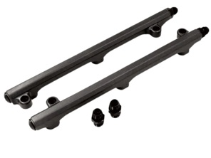 Juego de rieles de combustible de aluminio macizo, anodizado en negro. Porsche 911 3.2 Carrera - 93011030704, 93011030804 - AMS9050032, AMS9050072, AMS9050033, AMS9050073